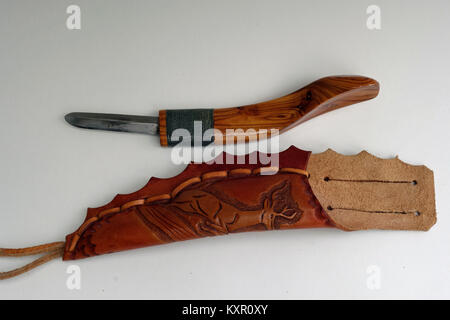 Un storto coltello realizzato da Mi'kmaq aboriginals in Canada Foto Stock