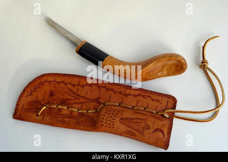 Un storto coltello realizzato da Mi'kmaq aboriginals in Canada Foto Stock