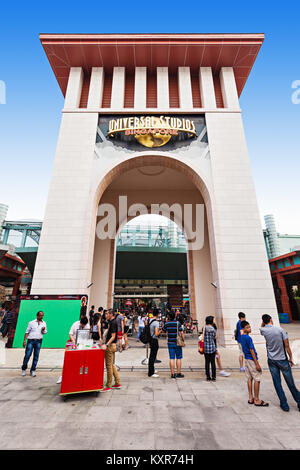 SINGAPORE - Ottobre 17, 2014: Universal Studios di Singapore è un parco a tema situato all'interno di Resorts World Sentosa sull'Isola di Sentosa, Singapore. Foto Stock