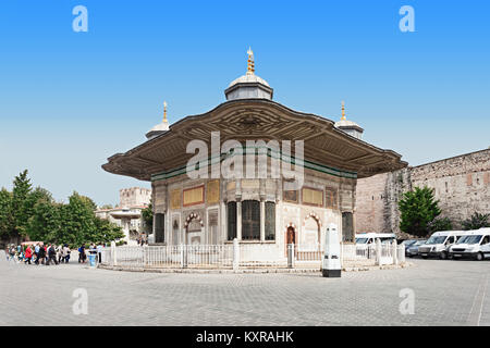 ISTANBUL, Turchia - 07 settembre 2014: la Fontana di Sultan Ahmed III su Settembre 07, 2014 ad Istanbul in Turchia Foto Stock