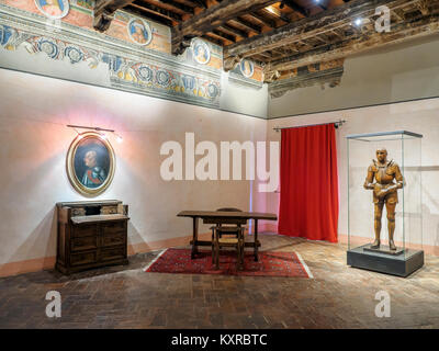 Camera in palazzo Orsini nella città medievale di Pitigliano - Toscana, Italia Foto Stock