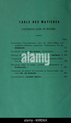 Un altro volume del *Bulletin de la Société impériale des Naturstes de Moscou* continua ad esplorare vari aspetti delle scienze naturali, con articoli sulla flora, la fauna e la geologia russa. Foto Stock