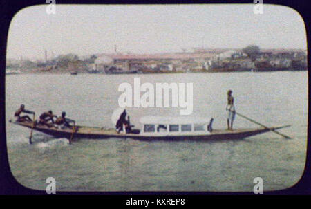 Calcutta - 3 vogatori tirando lunga e stretta, nave passeggeri LCCN2004707779 Foto Stock