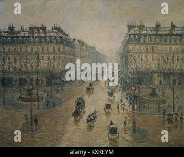 Camille Pissarro - Avenue de l'Opéra, effet de neige, le matin (Museo Puskin) Foto Stock