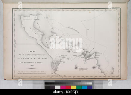 Carte de la partie septentrionale, de la Nouvelle Zélande par M.M. Durville et Lottin, 1831 (NYPL b13624459-1266765) Foto Stock