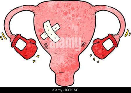 Cartoon battere con utero guantoni da pugilato Illustrazione Vettoriale