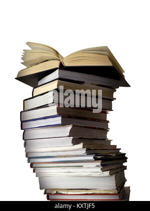 Pila o catasta di libri con post-it Foto stock - Alamy