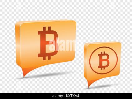 Prezzo bitcoin tag sfondo trasparente Illustrazione Vettoriale