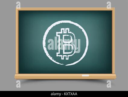 Disegno scuola bitcoin blackboard Illustrazione Vettoriale