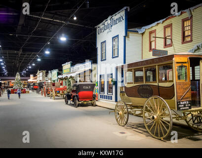 1910 Boomtown Street presso la Western Development Museum di Saskatoon, Saskatchewan, Canada. Foto Stock