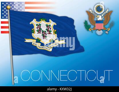 Connecticut stato federale bandiera, Stati Uniti Illustrazione Vettoriale