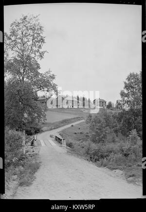 Fotografia di Sandungen a Nordmarka, Norvegia, che mostra una foresta panoramica e un paesaggio lacustre tipico dell'ambiente naturale della regione e delle aree ricreative all'aperto. Foto Stock