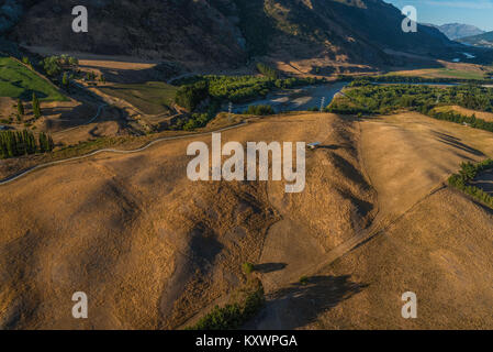 Paesaggio in Kawarau River Valley, Otago, Nuova Zelanda Foto Stock