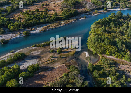 Clutha River, collegamento tra il lago Wanaka e lago Dunstan, Otago, Nuova Zelanda Foto Stock