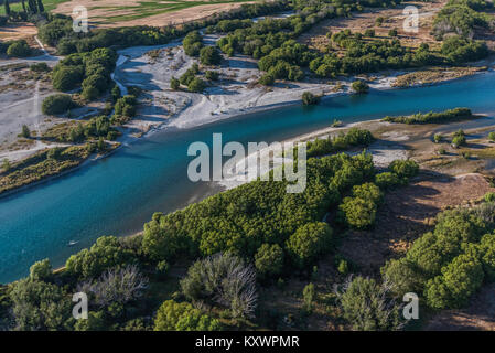 Clutha River, collegamento tra il lago Wanaka e lago Dunstan, Otago, Nuova Zelanda Foto Stock