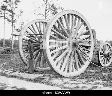 La guerra civile europea imbracare il carrello utilizzato nella rimozione di artiglieria catturata Foto Stock