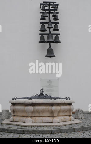 Il Carillon di campane, monumento, Fort di Spilberk, 2014, Mozart, Brno, Repubblica Ceca. Foto Stock