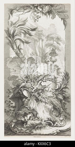 François Boucher - Rocaille (Design rococò), in Nouveaux Morceaux pour des Paravents (nuovi concetti per schermi) - Google Art Project Foto Stock