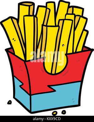 Cartoon cibo spazzatura patatine fritte Illustrazione Vettoriale