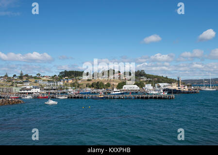 Il porto di Eden è il più grande porto di pesca nel Nuovo Galles del Sud, Australia, e il terzo più profondo porto naturale nell'emisfero meridionale. Foto Stock