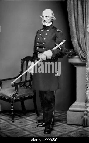 Ritratto del generale Daniel Tyler, un ufficiale dell'Unione nella guerra civile americana. Tyler fu uno dei primi comandanti della prima battaglia di Bull Run e noto per il suo ruolo nell'organizzazione di unità di artiglieria. Foto Stock