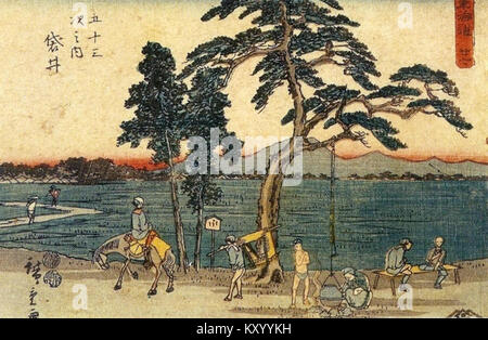 Hiroshige - A Estrada que Liga Tóquio a Kioto 3 Foto Stock
