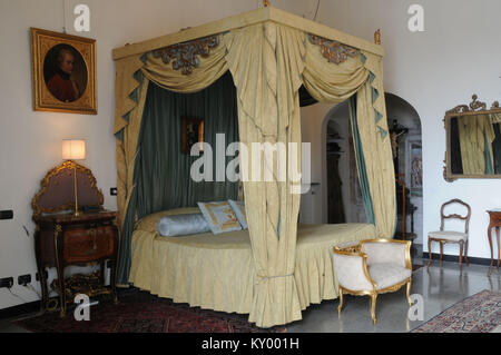 Camera da letto, Palazzo Andrea Doria, 2013, Villa del Principe, Genova, liguria, Italy. Foto Stock