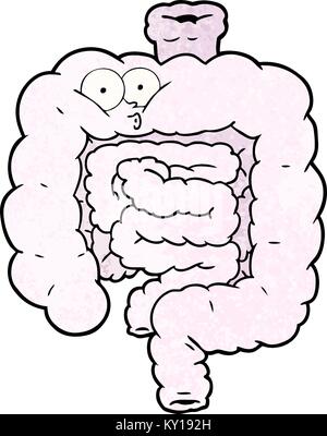 Cartoon sorpreso dell intestino Illustrazione Vettoriale