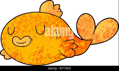 Felice pesce cartoon Illustrazione Vettoriale