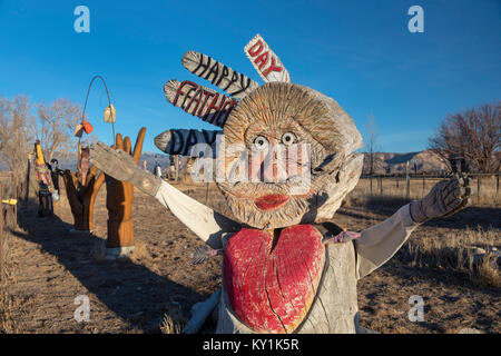 Mancos, Colorado - arte popolare, creato dallo scultore Dave Sipe, lungo l'Autostrada US 160 nel sudovest del Colorado. Foto Stock