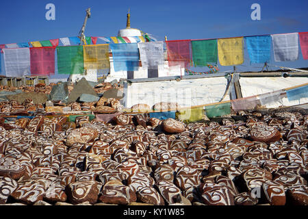 Chiu Monastero a lago Manasarovar, West Tibet, Cina Foto Stock