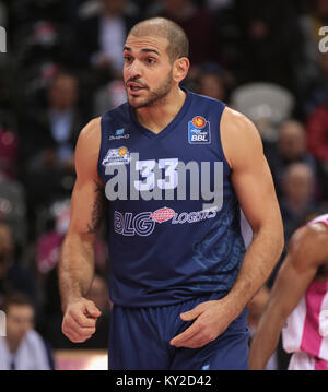 Bonn, Germania, 11 gennaio 2018, Basket, cesti di Telekom Bonn vs Eisbaeren Berlin: Carl Baptiste (Bremerhaven) gesti. Credito: Juergen schwarz/Alamy Live News Foto Stock