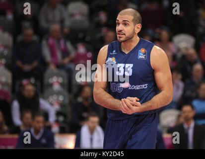 Bonn, Germania, 11 gennaio 2018, Basket, cesti di Telekom Bonn vs Eisbaeren Berlin: Carl Baptiste (Bremerhaven) gesti. Credito: Juergen schwarz/Alamy Live News Foto Stock