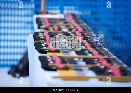 Ruhpolding in Germania. Xii gen, 2018. I transponder di fasatura per la mens 7.5 km staffetta, IBU Coppa del Mondo di calcio, Chiemgau Arena, Ruhpolding in Germania. Credito: Marcel Laponder/Alamy Live News Foto Stock