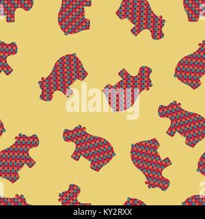 Ippopotamo seamless pattern. Illustrazione Vettoriale