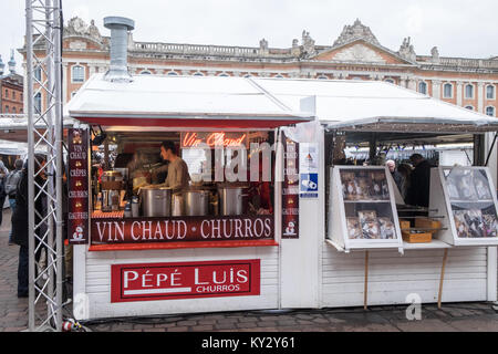 Tradizionale,natale,mercato,Place du Capitole,Toulouse,francese,REPARTO DI, Haute-Garonne, regione, Occitanie, Francia,francese,l'Europa,europeo, Foto Stock