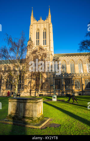 St Edmundsbury Cathedral è la cattedrale per la chiesa di Inghilterra del diocesi di St Edmundsbury e di Ipswich. Bury St Edmunds, Suffolk, East Anglia, REGNO UNITO Foto Stock