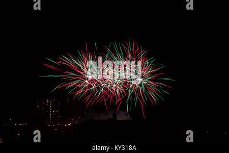 Fuochi d'artificio a Glasgow su Guy Fawkes, Scozia Foto Stock