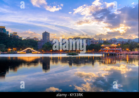 Paesaggio di Dahu Park in Taipei, Taiwan Foto Stock