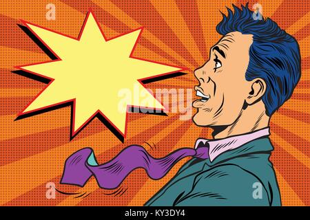 Sorpreso pop art uomo Illustrazione Vettoriale