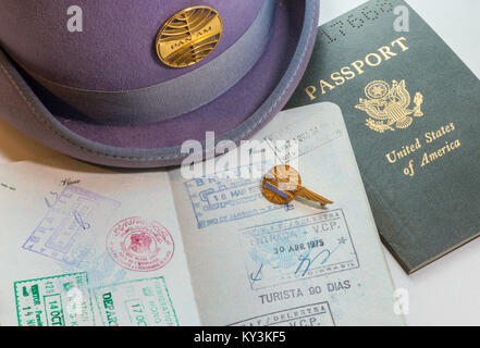 Vintage Pan American Airways Memorabilia Hostess Foto Stock