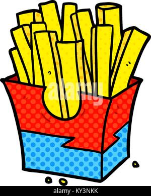 Cartoon cibo spazzatura patatine fritte Illustrazione Vettoriale