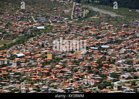 Vista sul centro di Cochabamba in Bolivia Foto Stock