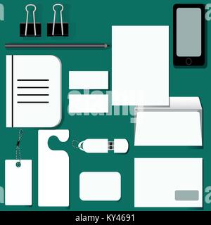 Premio corporate identity set di modelli. Cancelleria per ufficio mock-up con logo modello. Set di buste, carta, cartella, ecc. Illustrazione Vettoriale eps. Illustrazione Vettoriale