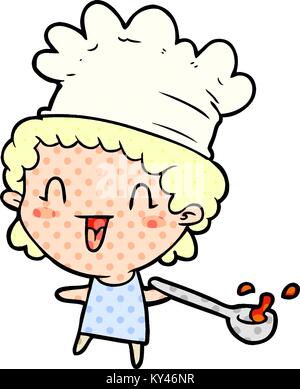 Cartoon carino felice chef Illustrazione Vettoriale