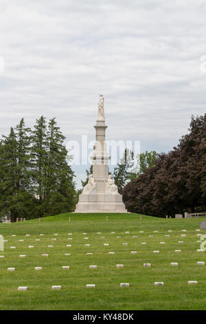 I soldati del Monumento Nazionale, il Cimitero Nazionale di Gettysburg (Soldati Cimitero Nazionale), Gettysburg, Pennsylvania, Stati Uniti. Foto Stock