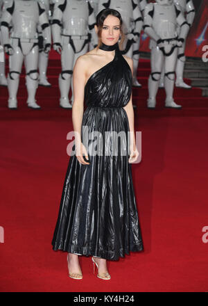 La premiere europeo di Star Wars: ultimi Jedi tenutosi presso la Royal Albert Hall - Arrivi con: Daisy Ridley dove: Londra, Regno Unito quando: 12 Dic 2017 Credit: Mario Mitsis/WENN.com Foto Stock