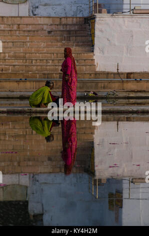 Riflessioni di Pushkar, Rajasthan, India Foto Stock