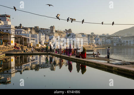 Riflessioni di Pushkar, Rajasthan, India Foto Stock