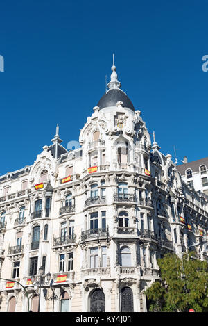 Edificio storico si vede nel cuore di Madrid, Spagna Foto Stock